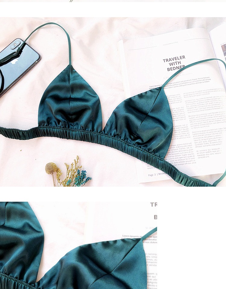 Pháp gợi cảm bralette satin tam giác cup áo ngực không có vòng thép liền mạch cô gái đồ lót cốc mềm đồ lót xuất khẩu