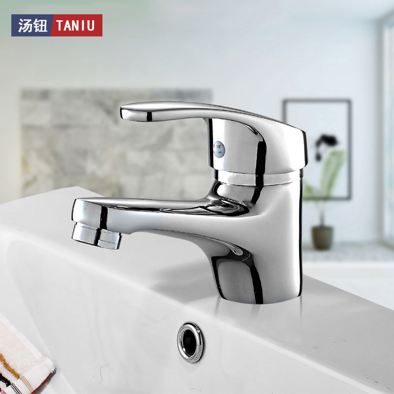Household tap water all copper hot and cold water basin faucet public toilet wash basin single cold water quick open faucet