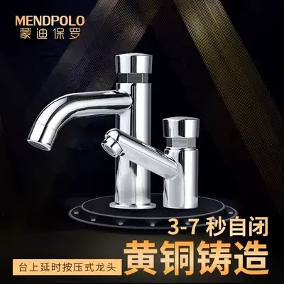 Foreign Trade Single cold hand button press type delay faucet all copper main body public place hand washing basin faucet