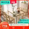 Lin's wood industry small household dining table Household modern simple solid wood foot dining table and chair combination one table four chairs LS161