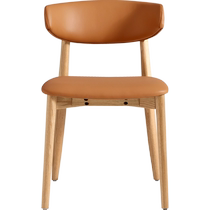 Lins home light luxury living room high-end solid wood dining chair modern minimalist restaurant oak horn chair LH112