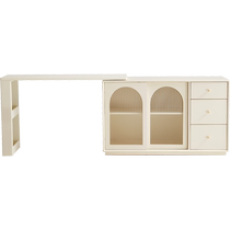 Lins Home Cream Style All Solid Wood Makeup Table Dressing Table and Cupboard Integrated 2024 New Bedroom Lins Wood Industry
