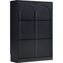Lins Home Retro Black Tipping Shoe Cabinet New 2024 Popular Home Door Thin Style Indoor Lins Wood Industry