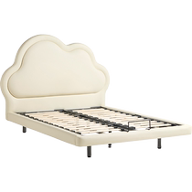 Lins Home Bedroom Girls Childrens Bed Princess Bed Cream Style 1.2 Meters Single Cloud Bed Kids Lins Wood Industry