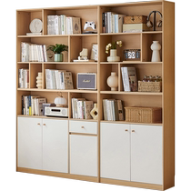 Lins home log style bookcase storage cabinet bookshelf integrated wall-to-ceiling storage rack stand whole wall wood industry