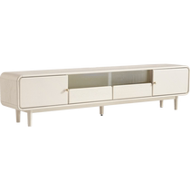 Lins Home Cream Style Solid Wood TV Cabinet Coffee Table Living Room Home Oak Round Corner Storage Cabinet Lins Wood Industry