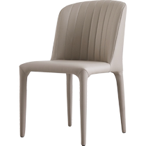 Lins Home Furnishing 2024 New Italian Style Dining Table and Chair Home Backrest Stool Light Luxurious and High-end Lins Wood Industry