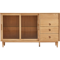 Lins Wood Household solid wood sideboard against the wall integrated living room floor-standing side cabinet storage cabinet Lins Wood CO1T