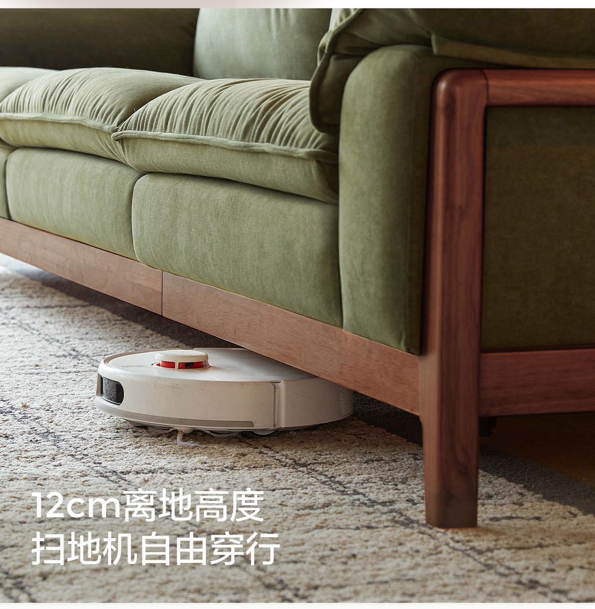  Диван из натурального дерева для гостиной, зеленая ткань, новая коллекция 