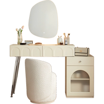 Lins Home French Cream Style Retractable Cupboard Dressing Table Integrated Makeup Book Table Lins Wood Industry TO4C