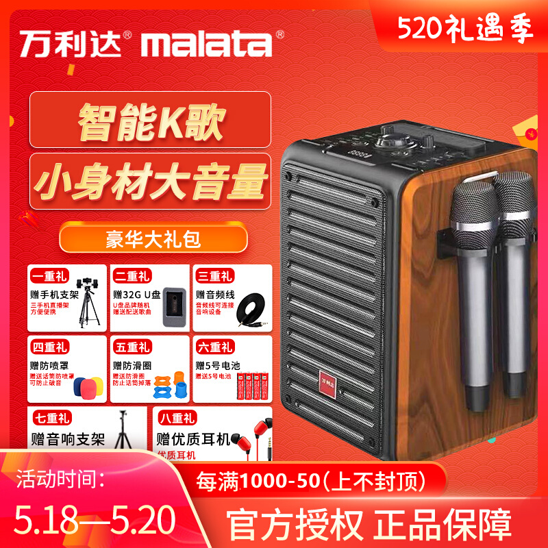 Vanlida Small Net Red Outdoor Acoustics Home Portable Live Sound Card Handheld K Song All Bluetooth Speaker