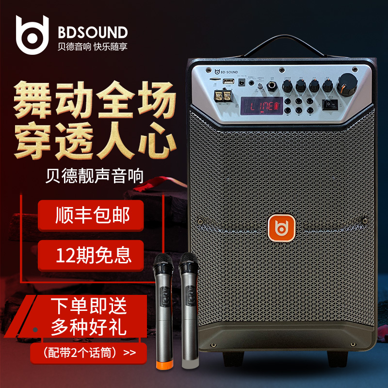 Bader Sound Outdoor Mobile portable Lalever Square Dance Sound charging Bluetooth K song speaker with wireless microphone