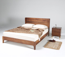 ZM holding wood original solid wood log furniture black walnut oak bed custom Nordic 1 8 1 5 m wedding bed