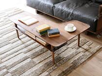 Nordic Japanese coffee table simple solid wood oak coffee table black walnut desk small table double coffee table side few