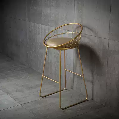 Nordic golden bar chair bar stool chair creative Net red iron bar stool stool front desk casual bar chair