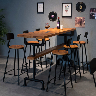 Gaojiao Bar Table Стол столовой чай с твердым лесом и стул Портретная мебель простая и длинная столешница такаипа на стене