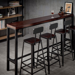 Bar Table, Simple and Modern for Home Use, Bar Balcony Wall-Mounted Table and Chair Set, High Table, Solid Wood Long Narrow High Table