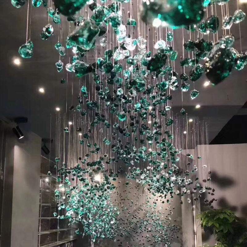 Creative glazed stone hanging decoration hotel project sales department restaurant shopping mall lobby art decorative air hanging decoration