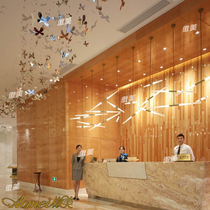 Stainless Steel Metal Leaves Pendant Hotel West Dining Room Ceiling Suspended Decorative Pendant Aerial Art Chandelier