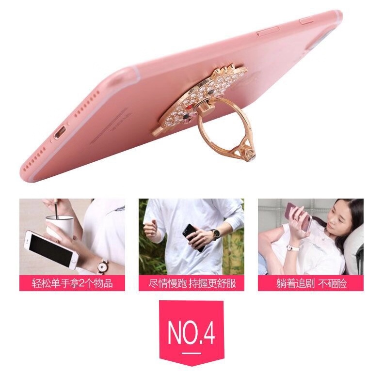 Điện thoại di động vạn năng vòng móc khóa hoạt hình kim cương vivo sáng tạo cá tính chống rơi oppo treo nhẫn dễ thương thủy triều nữ - Nhẫn nhẫn vàng nam 24k