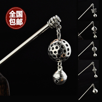 Retro Miao Silver Fish Hollow Transfer Beads Big Ring Classical Hair Hairpin Womens Style Tassel Womens Gift