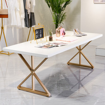 Nordic clothing store display table Nakajima table Solid wood display table in the middle of the water table bag rack simple table