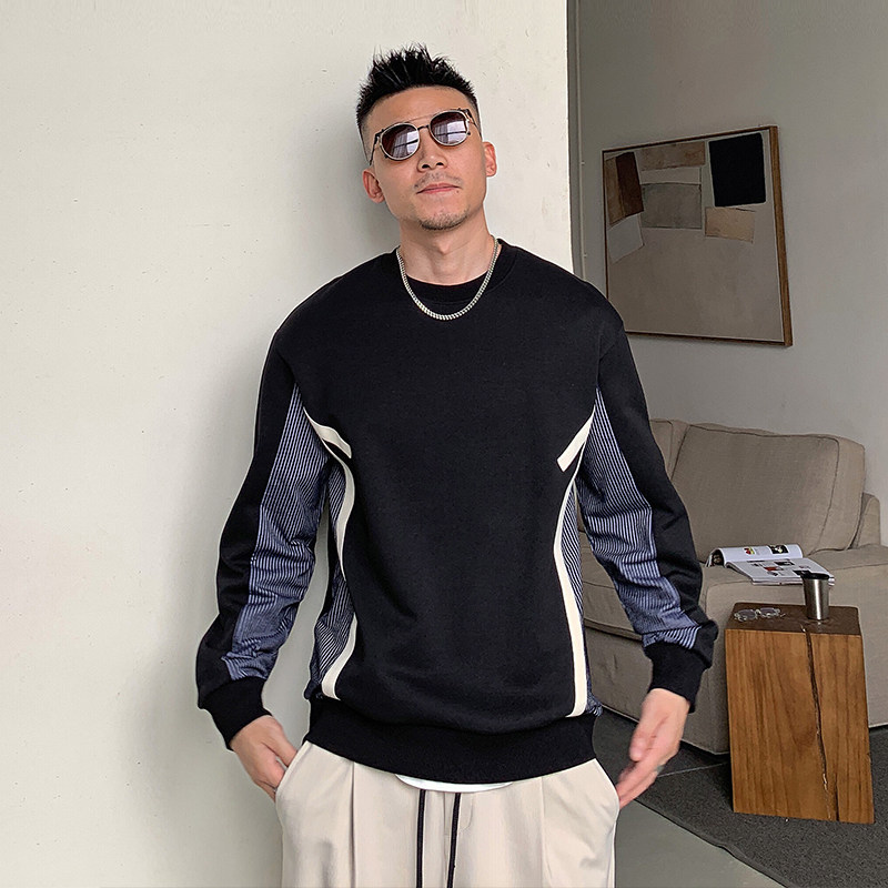 Uncle Bang Spring and Fall Men Casual Round Link Fittings with Loose Strip Cover