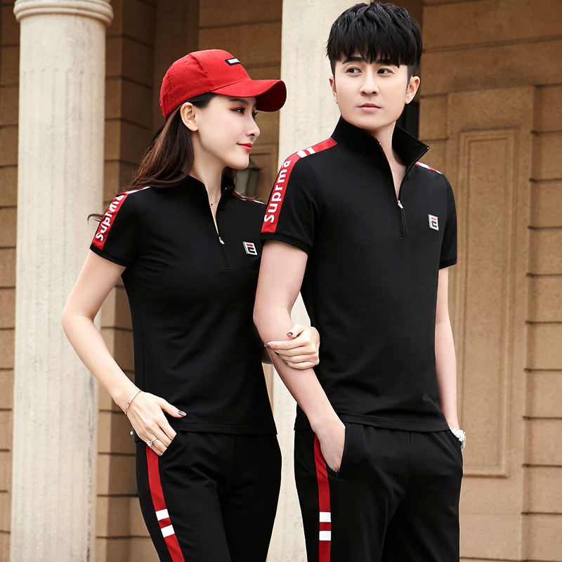 Summer 361 lovers sports suit women 2021 new cotton short-sleeved t-shirt thin casual sportswear suit men