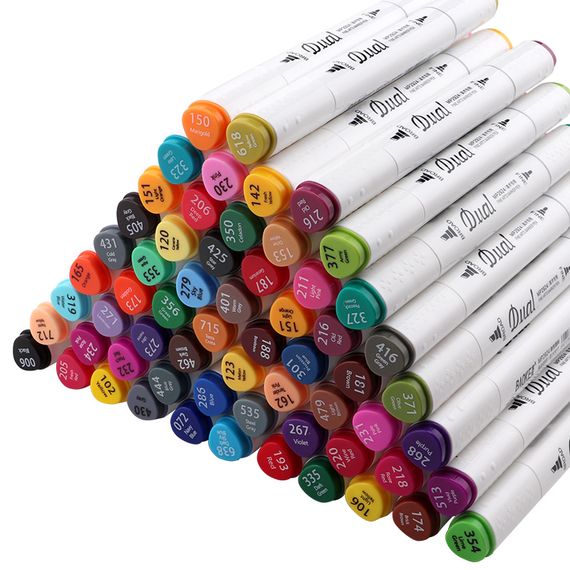 Bauck 2924 Mark Pen 48 color suit student double head fine art professional oil color pen 24 color 36 color animation