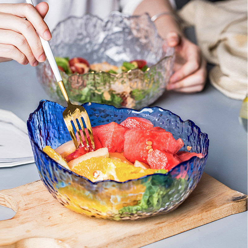 Day Style Creativity Phnom Penh Transparent Glass Bowl Home Big number Abnormal Bowl Fruit Bowl Sweet bowl Vegetable Salad Bowl