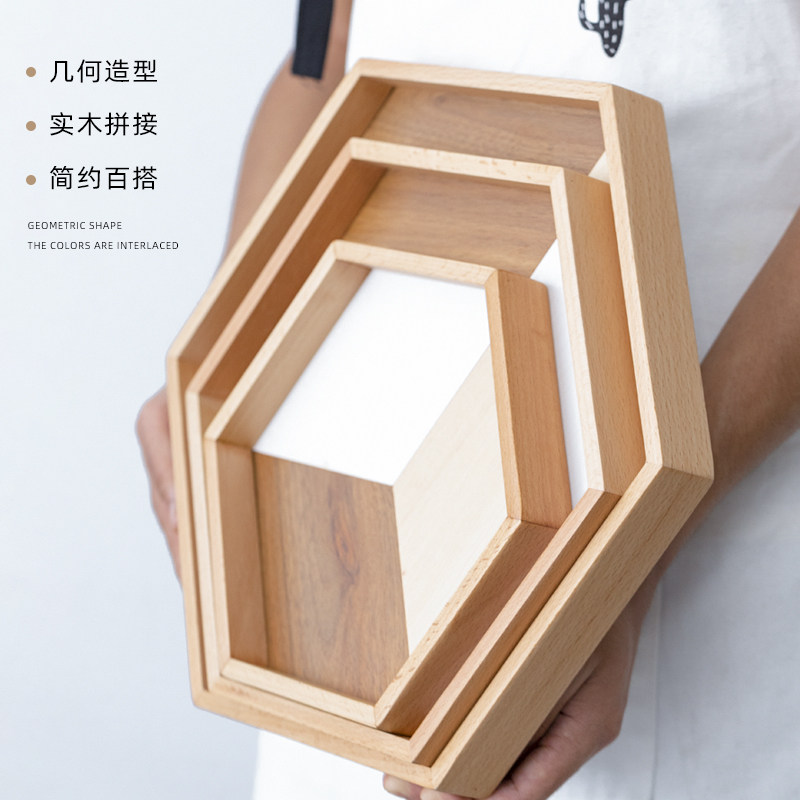 Eurostyle solid wood fruit tray Decorative Tea Tray Fruit Cake Holding tray snacks Candy Swivel Sywood Tea Set