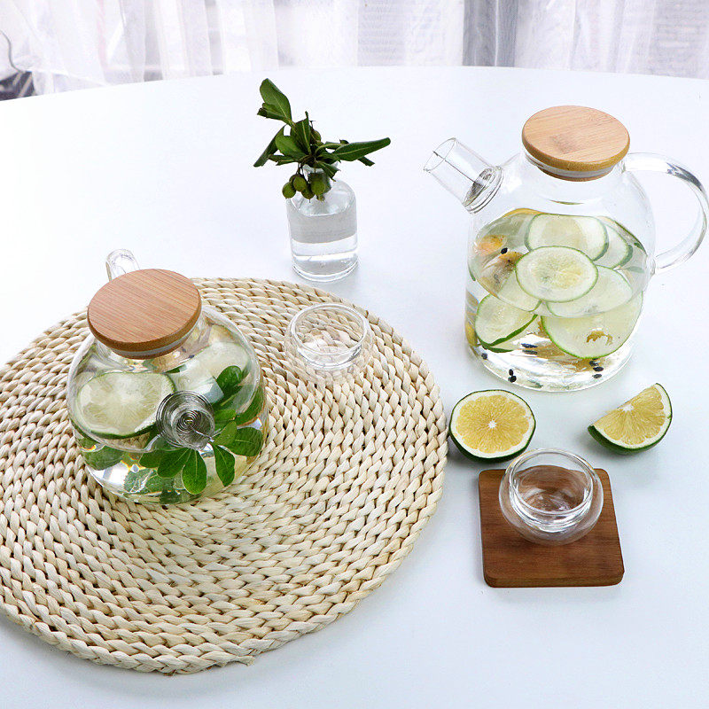 Japan-style Lead-free Glass Drinks Cold Water Pot Home Summer Cool Water Cup Thickened Cold Water Pot Large Capacity Juice Pot Kettle