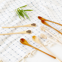 Honey spoon stirring stick without paint No wax wood honey access stick long handle honey spoon natural log stirring stick