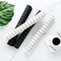 Nordic Black & White Striped Western Dining Mat Brief Pvc Waterproof Dining Mat Table Mat Anti-Burn Heat Insulation Mat Bowl Tray Mat