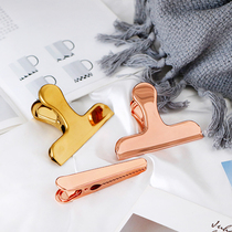  ins Nordic style simple metal sealing clip Coffee spoon clip Milk powder spoon clip Golden clip long tail clip Office clip