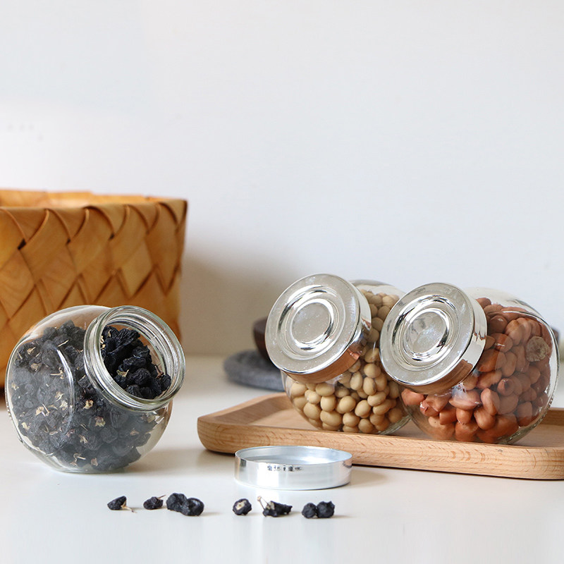 Creative lead-free glass storage tank Sealed tank Whole grain dried fruit storage bottle Seasoning bottle Tea jar Medicine jam jar