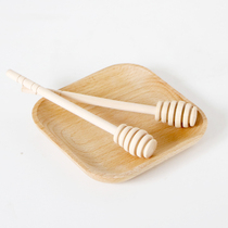  Honey spoon stirring rod Paint-free wax-free wooden honey access rod Long-handled honey spoon natural log stirring rod