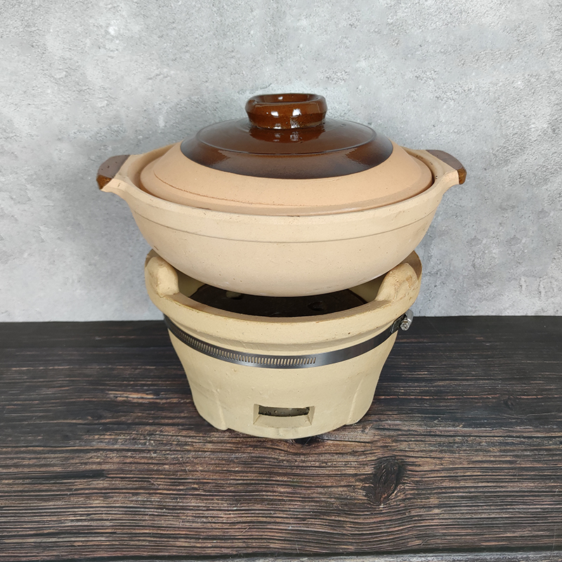 Handmade earth casserole Old-fashioned charcoal stove heating vintage casserole Clay casserole stew pot charcoal stove fire pot side furnace Commercial