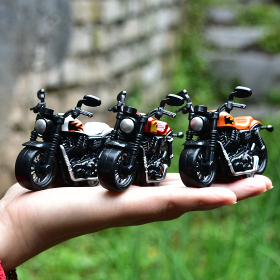 摩托车跑车踏板车玩具模型合金小车男孩三轮回力滑行 儿童玩具车