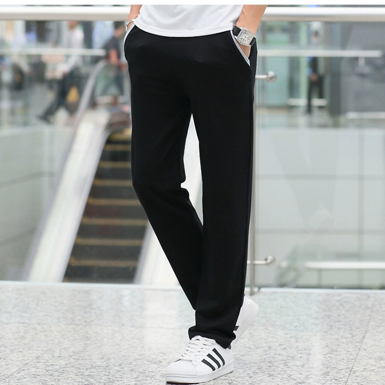 Phiên bản mở rộng của quần thể thao giản dị cotton cotton thẳng quần dài quần nam mùa thu và mùa đông dài 120cm quần âu