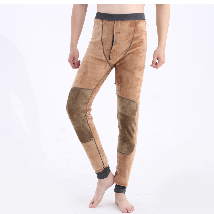 Quần dài ấm áp nam cộng với quần nhung dày 120cm Quần cotton trẻ trung cao cấp Slim quần giữ nhiệt nam trung niên đẹp