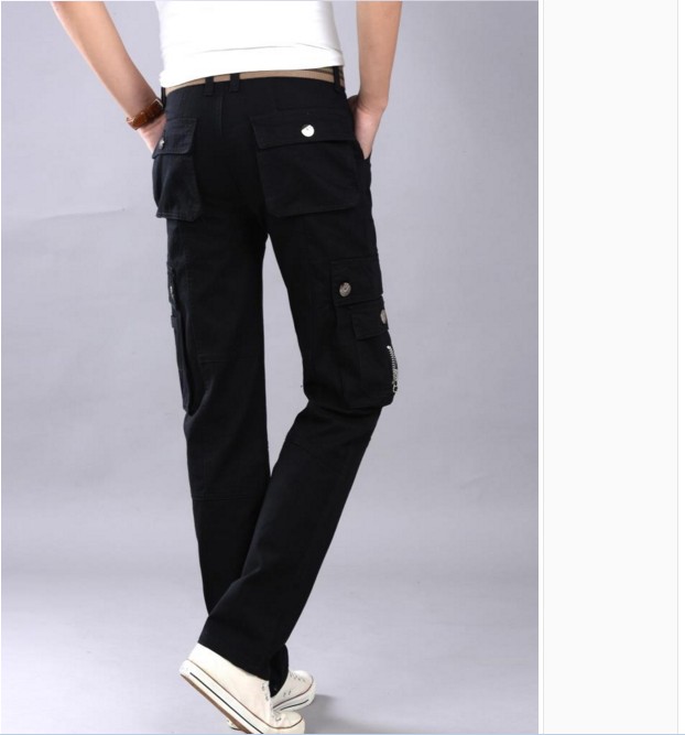 Phiên bản mở rộng quần nhiều túi nam 120CM túi quần thường quần thể thao ngoài trời quần dài thẳng quần jean nam