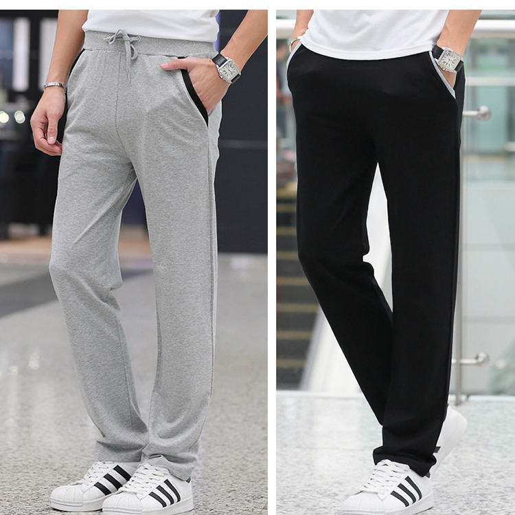 Phiên bản mở rộng của quần thể thao giản dị cotton cotton thẳng quần dài quần nam mùa thu và mùa đông dài 120cm quần giữ nhiệt nam