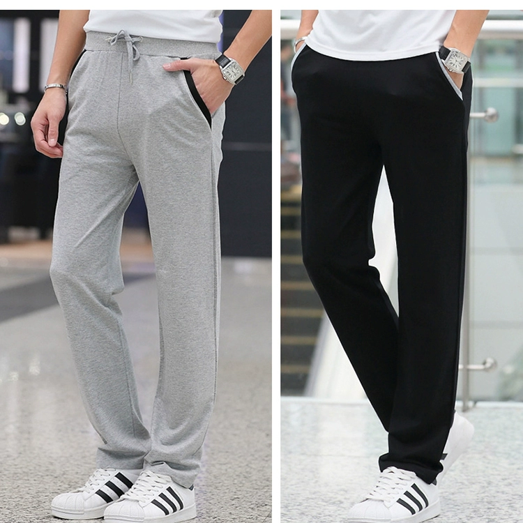 Phiên bản mở rộng của quần thể thao giản dị cotton cotton thẳng quần dài quần nam mùa thu và mùa đông dài 120cm quần âu
