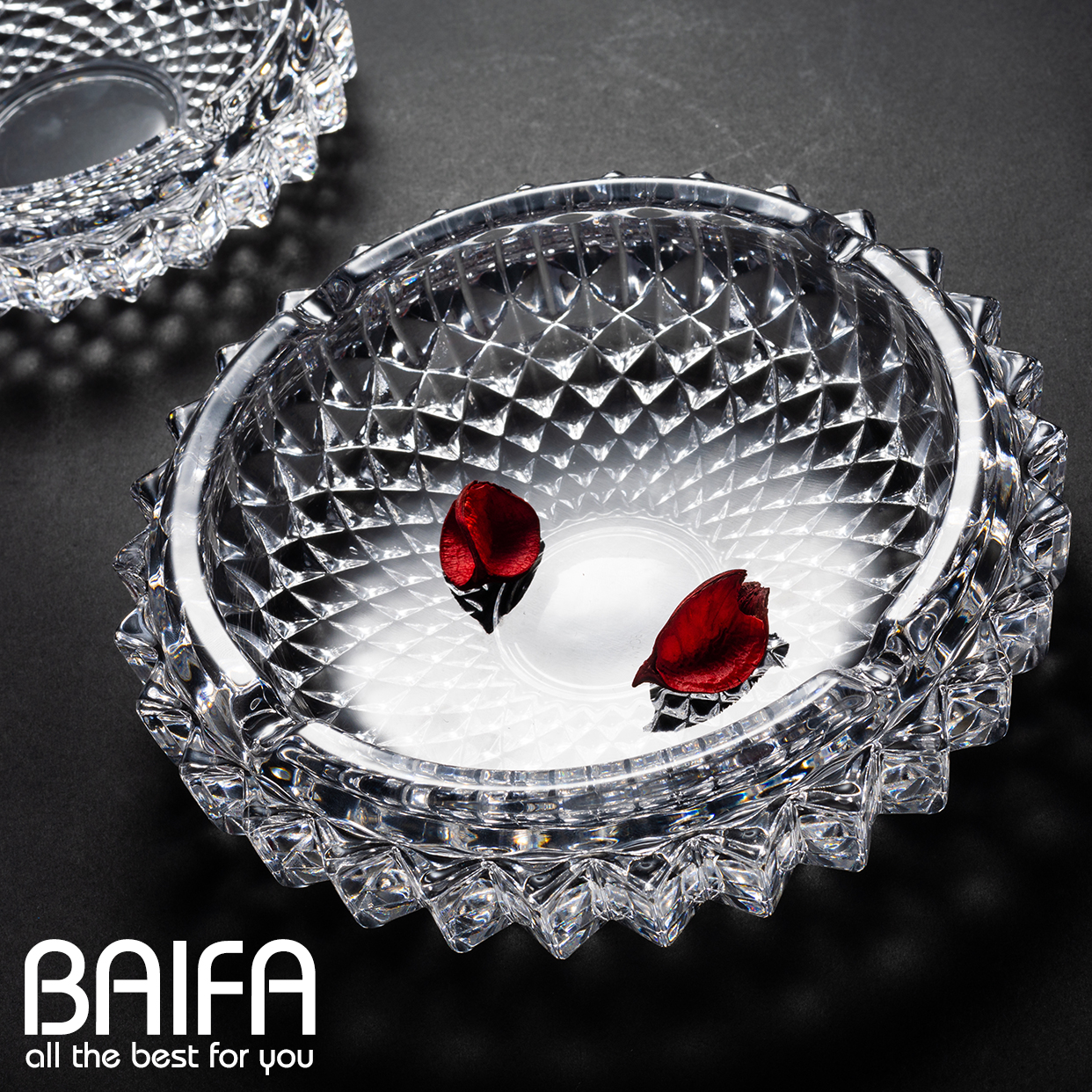 Creative Round Crystal Glass Ashtrays Eurostyle Personality Trend Multifunction Living Room Office Cigar Ashtrays 