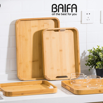 Home Japanese wooden rectangular water Cup tray Nordic teacup tea tray living room Tea Cup tray bamboo wood fruit plate