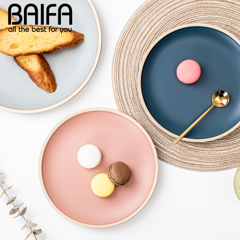 Nordic matte household dishes and tableware combination set Western-style steak plate plate plate Western plate steak plate