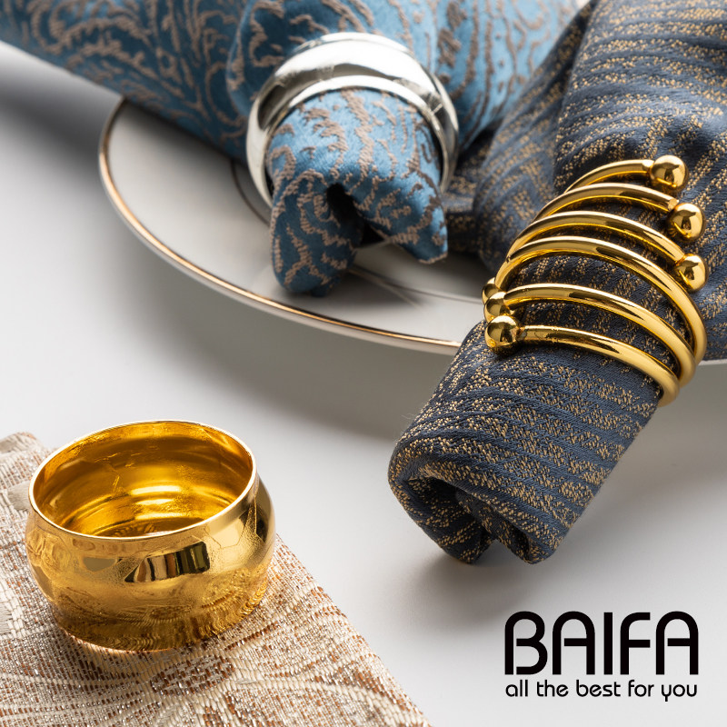 Hotel Chinese-style European-style napkin buckle stainless steel napkin ring cloth ring simple modern decoration Western napkin ring buckle