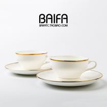 European-style bone porcelain gilt coffee cup saucer set simple European ceramic personalized home American English afternoon tea cup