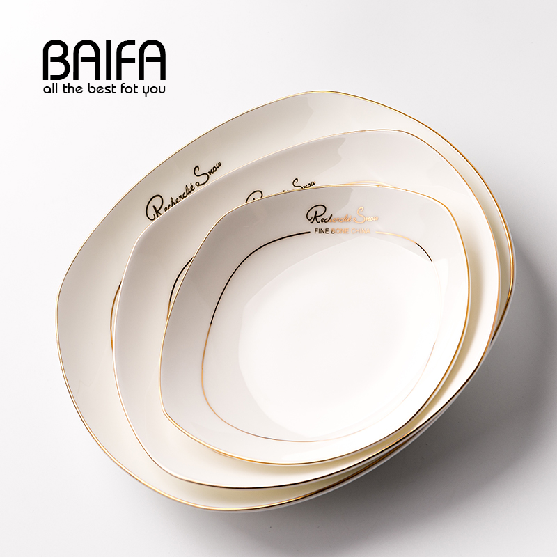 Creative Bone Porcelain Phnom Penh Eu Style Home Dish Dishes Nordic Ceramic Breakfast Dishes Dish Cutlery Dish Cutlery Suit Deep Pan-Taobao